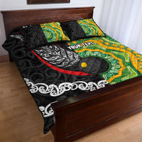 Personalised Aotearoa and Australia Lawn Bowls Quilt Bed Set Maori Fern and Aboriginal Pattern LT03 - Polynesian Pride