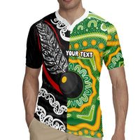 Personalised Aotearoa and Australia Lawn Bowls Rugby Jersey Maori Fern and Aboriginal Pattern LT03 - Polynesian Pride