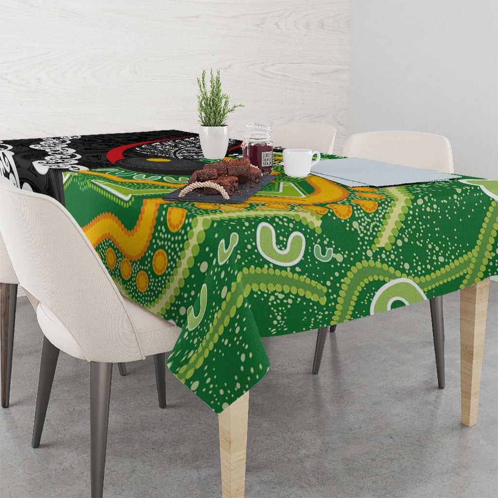 Personalised Aotearoa and Australia Lawn Bowls Tablecloth Maori Fern and Aboriginal Pattern