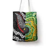Personalised Aotearoa and Australia Lawn Bowls Tote Bag Maori Fern and Aboriginal Pattern LT03 - Polynesian Pride