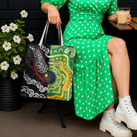 Personalised Aotearoa and Australia Lawn Bowls Tote Bag Maori Fern and Aboriginal Pattern LT03 - Polynesian Pride