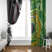 Personalised Aotearoa and Australia Lawn Bowls Window Curtain Maori Fern and Aboriginal Pattern LT03 - Polynesian Pride