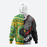 Personalised Aotearoa and Australia Lawn Bowls Zip Hoodie Maori Fern and Aboriginal Pattern LT03 - Polynesian Pride