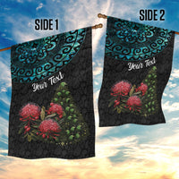 Personalized New Zealand Christmas Garden Flag Maori Santa Pikorua and Pohutukawa Meri Kirihimete LT03 - Polynesian Pride