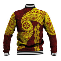 Tonga High School Baseball Jacket Traditional Ngatu and Polynesian Pattern LT03 - Polynesian Pride