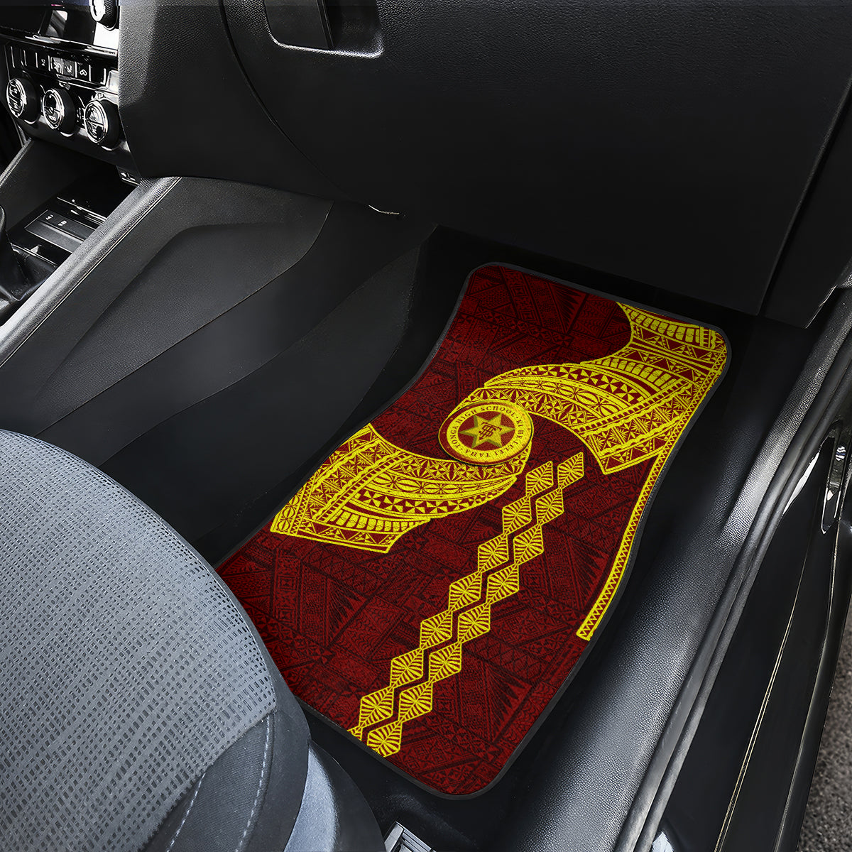 Tonga High School Car Mats Traditional Ngatu and Polynesian Pattern LT03 - Polynesian Pride