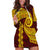 Tonga High School Hoodie Dress Traditional Ngatu and Polynesian Pattern LT03 Yellow - Polynesian Pride