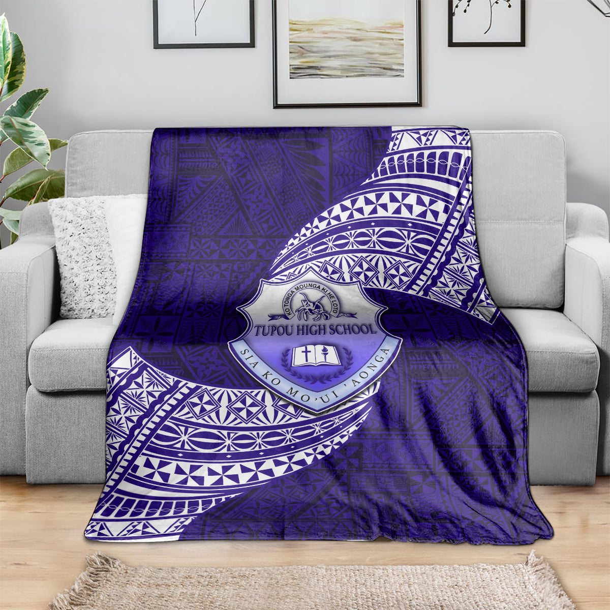Tonga Tupou High School Blanket Traditional Ngatu and Polynesian Pattern LT03 - Polynesian Pride