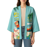 Aloha Hawaii It's 5 o'clock Somewhere Kimono Chill Parrot on Beach with Tropical Plants - Polynesian Pride