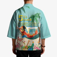 Aloha Hawaii It's 5 o'clock Somewhere Kimono Chill Parrot on Beach with Tropical Plants - Polynesian Pride