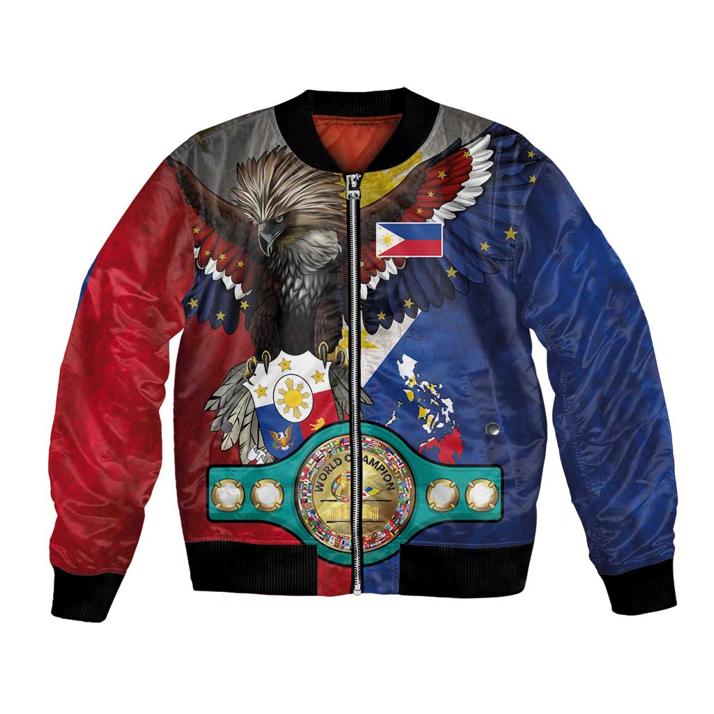 Custom Philippines World Champion Boxing Bomber Jacket Eagle-Grunge Design LT03 Unisex Multicolor - Polynesian Pride