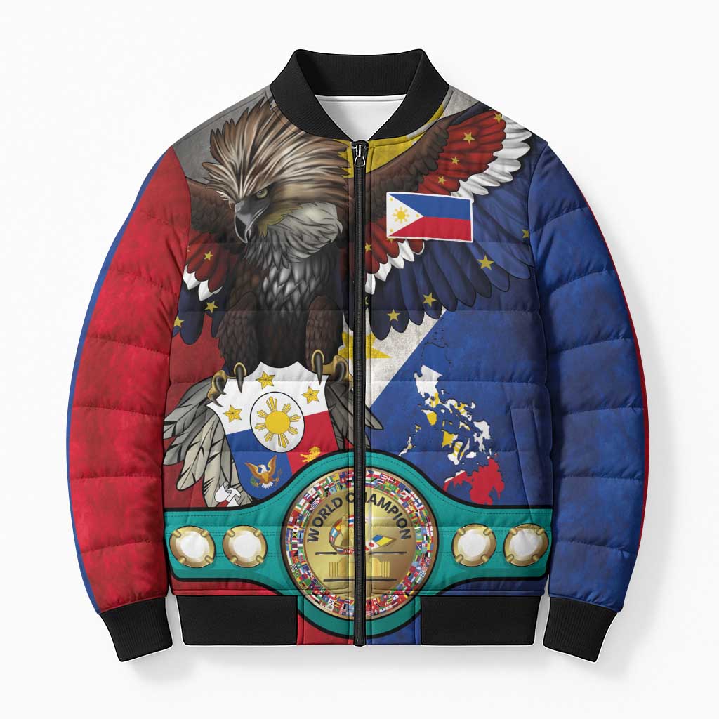 Custom Philippines World Champion Boxing Bomber Puffer Jacket Eagle-Grunge Design LT03 Unisex Multicolor - Polynesian Pride