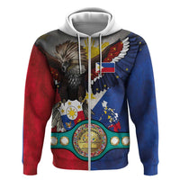 Custom Philippines World Champion Boxing Hoodie Eagle-Grunge Design LT03 Zip Hoodie Multicolor - Polynesian Pride