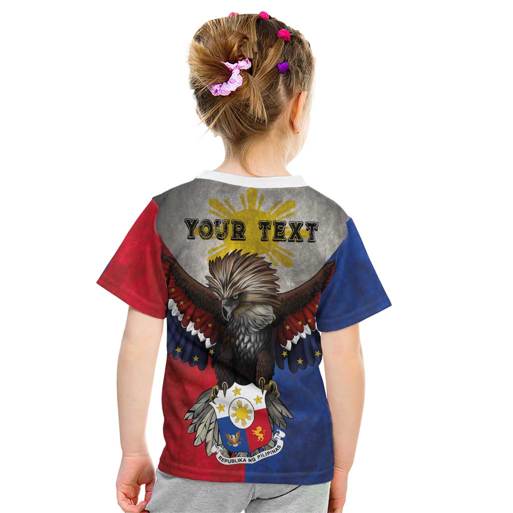 Custom Philippines World Champion Boxing Kid T Shirt Eagle-Grunge Design LT03 - Polynesian Pride