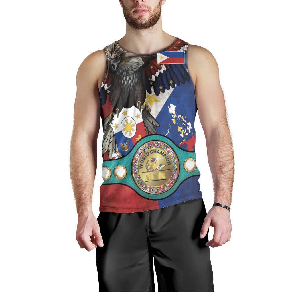 Custom Philippines World Champion Boxing Men Tank Top Eagle-Grunge Design LT03 - Polynesian Pride