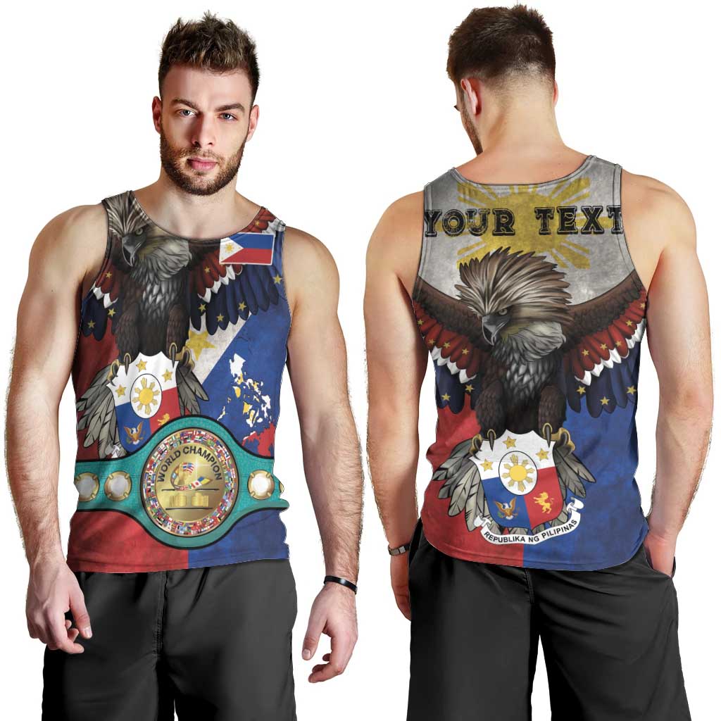 Custom Philippines World Champion Boxing Men Tank Top Eagle-Grunge Design LT03 - Polynesian Pride