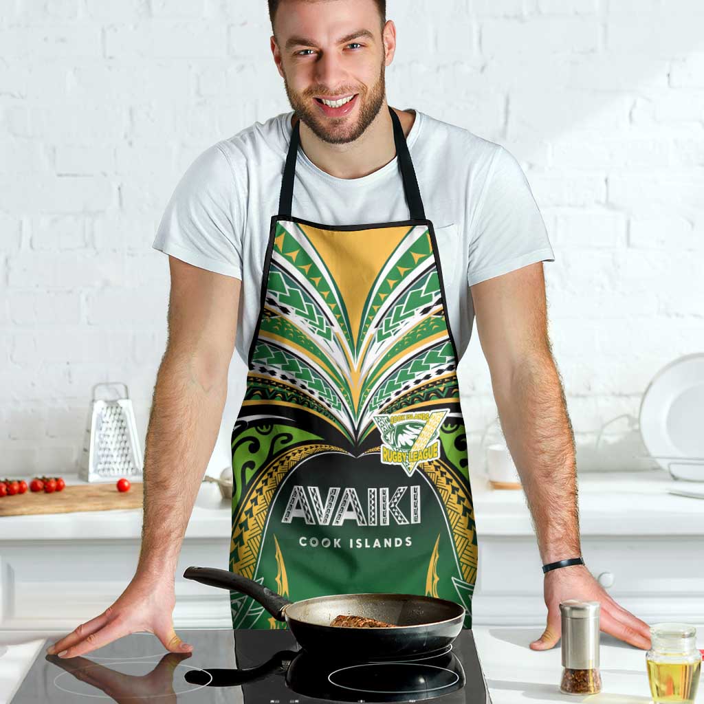 Cook Islands Rugby League Apron Avaiki Tatau Tribal Motifs Black Color LT03 - Polynesian Pride