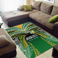 Cook Islands Rugby League Area Rug Avaiki Tatau Tribal Motifs Black Color LT03 - Polynesian Pride