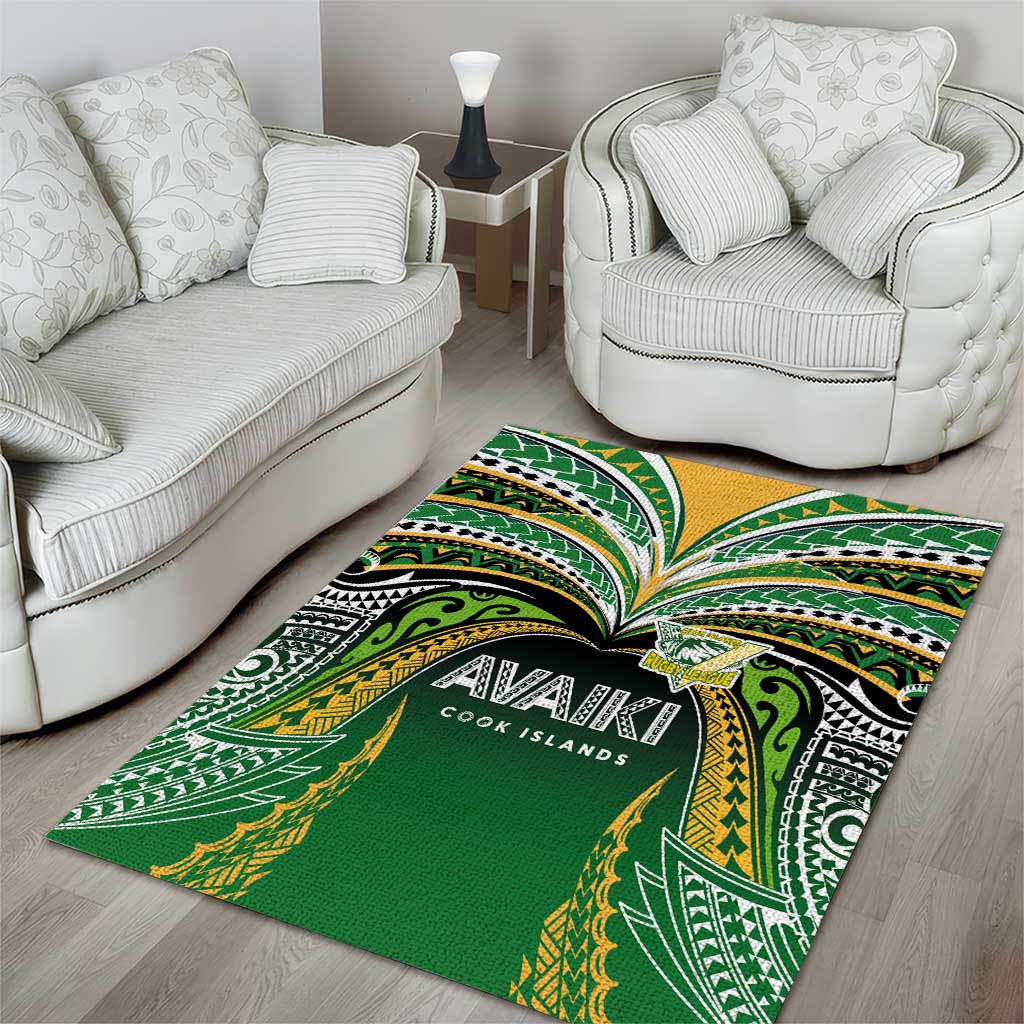 Cook Islands Rugby League Area Rug Avaiki Tatau Tribal Motifs Black Color LT03 - Polynesian Pride