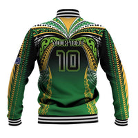 Custom Cook Islands Rugby League Baseball Jacket Avaiki Tatau Tribal Motifs Black Color LT03 - Polynesian Pride