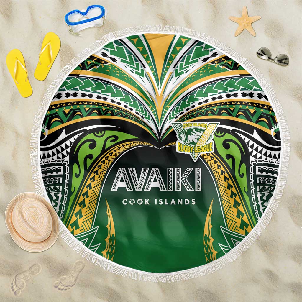 Cook Islands Rugby League Beach Blanket Avaiki Tatau Tribal Motifs Black Color LT03 One Size 150cm Black - Polynesian Pride