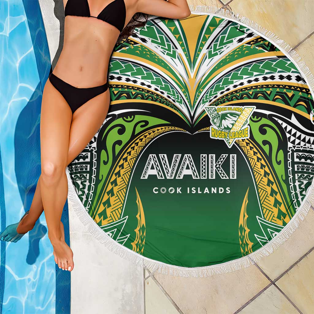 Cook Islands Rugby League Beach Blanket Avaiki Tatau Tribal Motifs Black Color LT03 - Polynesian Pride