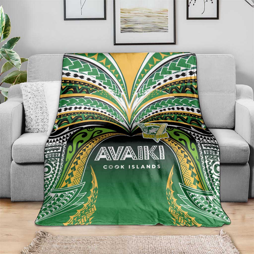 Cook Islands Rugby League Blanket Avaiki Tatau Tribal Motifs Black Color LT03 - Polynesian Pride