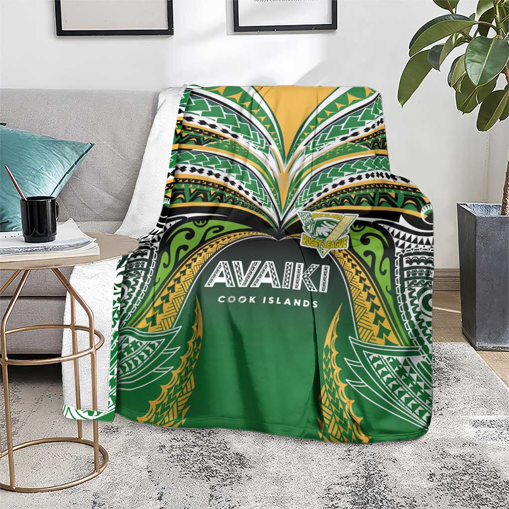 Cook Islands Rugby League Blanket Avaiki Tatau Tribal Motifs Black Color LT03 - Polynesian Pride