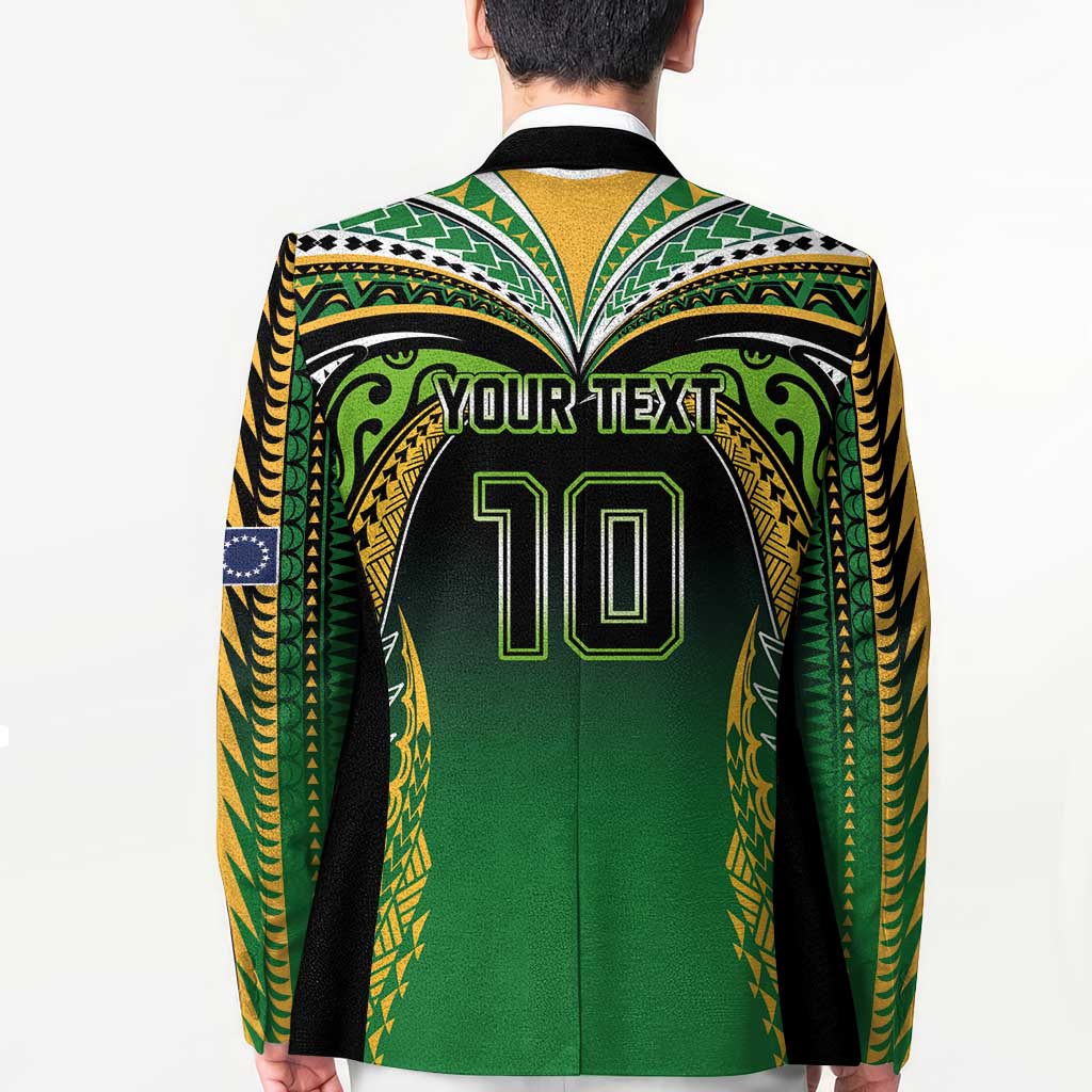 Custom Cook Islands Rugby League Blazer Avaiki Tatau Tribal Motifs Black Color LT03 - Polynesian Pride
