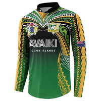 Custom Cook Islands Rugby League Button Sweatshirt Avaiki Tatau Tribal Motifs Black Color LT03 - Polynesian Pride