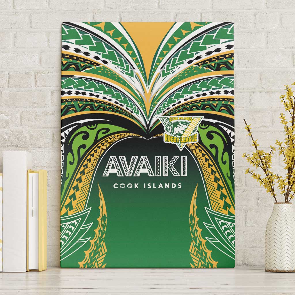 Cook Islands Rugby League Canvas Wall Art Avaiki Tatau Tribal Motifs Black Color LT03 Without Frame Black - Polynesian Pride