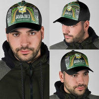 Cook Islands Rugby League Classic Cap Avaiki Tatau Tribal Motifs Black Color LT03 - Polynesian Pride
