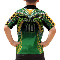 Custom Cook Islands Rugby League Family Matching Puletasi and Hawaiian Shirt Avaiki Tatau Tribal Motifs Black Color LT03 - Polynesian Pride
