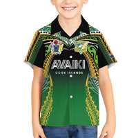 Custom Cook Islands Rugby League Family Matching Short Sleeve Bodycon Dress and Hawaiian Shirt Avaiki Tatau Tribal Motifs Black Color - Polynesian Pride