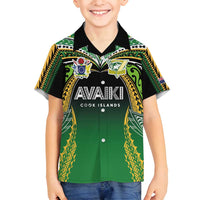 Custom Cook Islands Rugby League Family Matching Summer Maxi Dress and Hawaiian Shirt Avaiki Tatau Tribal Motifs Black Color - Polynesian Pride