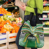 Cook Islands Rugby League Grocery Bag Avaiki Tatau Tribal Motifs Black Color - Polynesian Pride