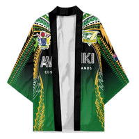 Custom Cook Islands Rugby League Kimono Avaiki Tatau Tribal Motifs Black Color LT03 Unisex Black - Polynesian Pride