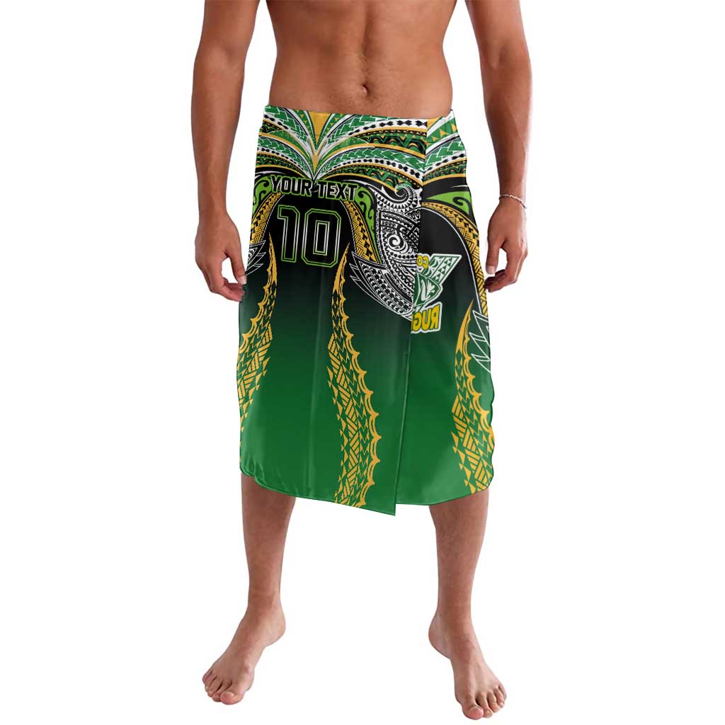 Custom Cook Islands Rugby League Lavalava Avaiki Tatau Tribal Motifs Black Color - Polynesian Pride