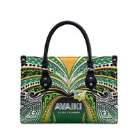 Cook Islands Rugby League Leather Bag Avaiki Tatau Tribal Motifs Black Color - Polynesian Pride