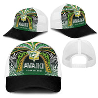 Cook Islands Rugby League Mesh Trucker Cap Avaiki Tatau Tribal Motifs Black Color LT03 - Polynesian Pride