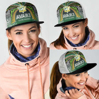 Cook Islands Rugby League Mesh Trucker Cap Avaiki Tatau Tribal Motifs Black Color LT03 - Polynesian Pride