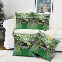 Cook Islands Rugby League Pillow Cover Avaiki Tatau Tribal Motifs Black Color - Polynesian Pride