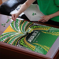 Cook Islands Rugby League Puzzle Avaiki Tatau Tribal Motifs Black Color LT03 - Polynesian Pride