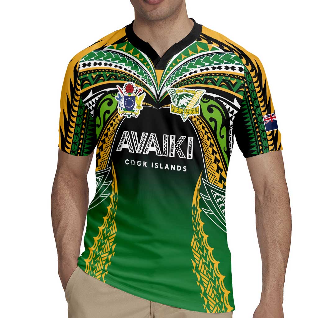 Custom Cook Islands Rugby League Rugby Jersey Avaiki Tatau Tribal Motifs Black Color LT03 - Polynesian Pride