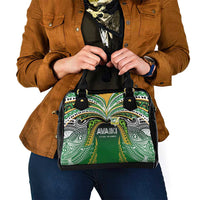 Cook Islands Rugby League Shoulder Handbag Avaiki Tatau Tribal Motifs Black Color - Polynesian Pride