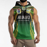 Custom Cook Islands Rugby League Sleeveless Hoodie Avaiki Tatau Tribal Motifs Black Color LT03 - Polynesian Pride