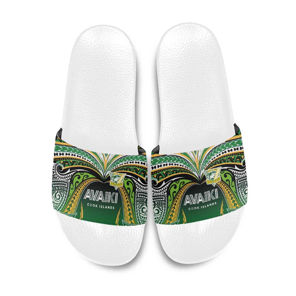 Cook Islands Rugby League Slide Sandals Avaiki Tatau Tribal Motifs Black Color LT03 Black - Polynesian Pride
