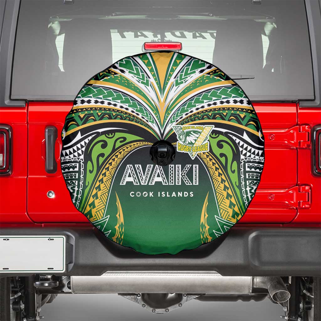 Cook Islands Rugby League Spare Tire Cover Avaiki Tatau Tribal Motifs Black Color LT03 - Polynesian Pride