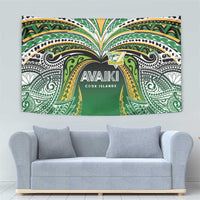 Cook Islands Rugby League Tapestry Avaiki Tatau Tribal Motifs Black Color LT03 - Polynesian Pride