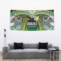 Cook Islands Rugby League Tapestry Avaiki Tatau Tribal Motifs Black Color LT03 - Polynesian Pride